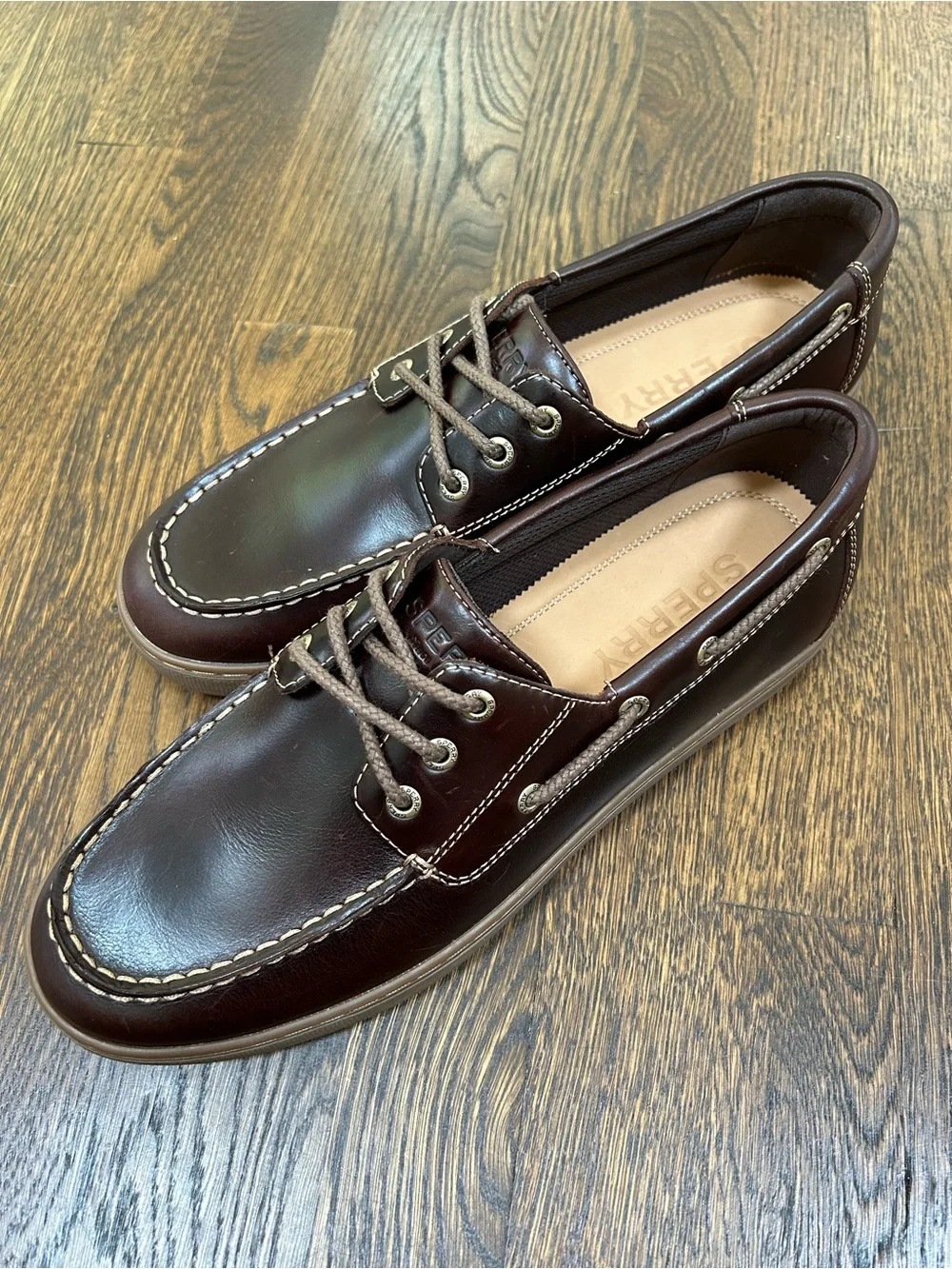 NEW Sperry Men’s Amaretto Brown Leather loafer Como Boat Shoes Sz 11